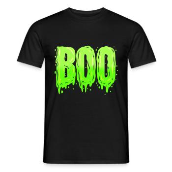 Scary Slime Green Boo Costume For Halloween - Men's T-Shirt - black - Front - AI Model Male 178 light (178cm)