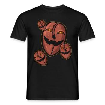 Evil Jack O Lantern Coffee Beans Halloween - Männer T-Shirt - Schwarz - Vorne - AI Model Male 178 light (178cm)