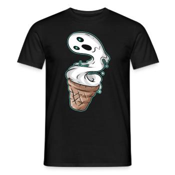 Soft Ice Waffle Ghost Cream Costume For Halloween - Men's T-Shirt - black - Front - AI Model Male 178 light (178cm)