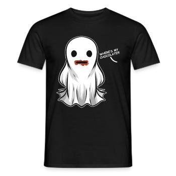 Ghost a mangé le chocolat Où est mon chocolat - T-shirt homme - noir - Devant - AI Model Male 178 light (178cm)