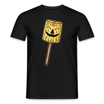 Evil Jack O Lantern Corn Lollipop Halloween - Männer T-Shirt - Schwarz - Vorne - AI Model Male 178 light (178cm)