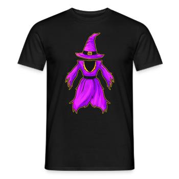 Evil Witch Outfit Hat And Dress Halloween - Männer T-Shirt - Schwarz - Vorne - AI Model Male 178 light (178cm)