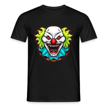 Visage de clown d’horreur Halloween - T-shirt homme - noir - Devant - AI Model Male 178 light (178cm)