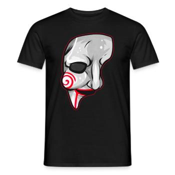 Scary Horror Movie Mask Costume Halloween - Männer T-Shirt - Schwarz - Vorne - AI Model Male 178 light (178cm)