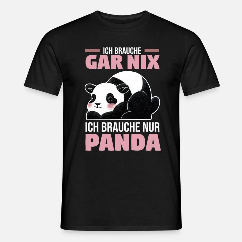 Panda - Männer T-Shirt - Schwarz