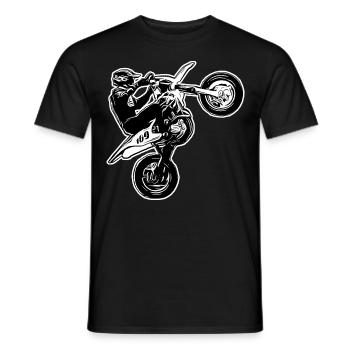 Supermoto / Supermotard / Supermoto Wheelie Biker - Men's T-Shirt - black - Front - AI Model Male 178 light (178cm)