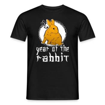 Personnage de lapin chinois Nouvel An 2023 - T-shirt homme - noir - Devant - AI Model Male 178 light (178cm)