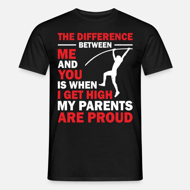 Stabhochsprung Stabspringer Leichtathletik - Männer T-Shirt - Schwarz