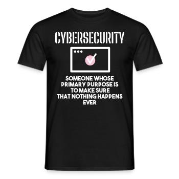Cybersécurité - Informaticiens en sécurité des TI - T-shirt homme - noir - Devant - AI Model Male 178 light (178cm)