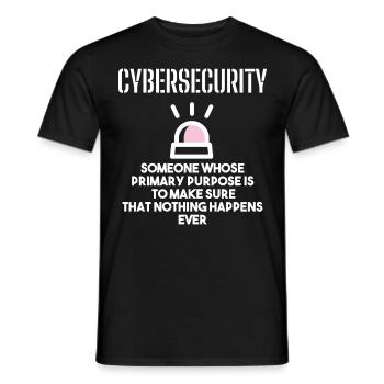 Cybersécurité - Informaticiens en sécurité des TI - T-shirt homme - noir - Devant - AI Model Male 178 light (178cm)