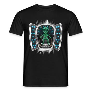 Alien Inside Costume Alien Takes Over Control - Men's T-Shirt - black - Front - AI Model Male 178 light (178cm)