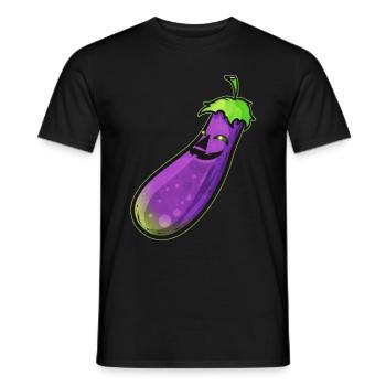 Eggplant Aubergine Jack O Lantern Face Costume - Männer T-Shirt - Schwarz - Vorne - AI Model Male 178 light (178cm)