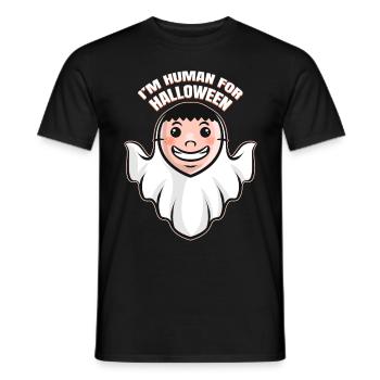 Costume de fantôme Je suis Je Suis Humain Pour Halloween - T-shirt homme - noir - Devant - AI Model Male 178 light (178cm)