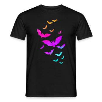 Colorful Bats Flying Costume Halloween - Männer T-Shirt - Schwarz - Vorne - AI Model Male 178 light (178cm)