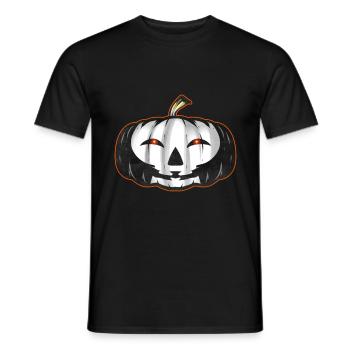 Black Pumpkin With Skull Painting Halloween - Männer T-Shirt - Schwarz - Vorne - AI Model Male 178 light (178cm)