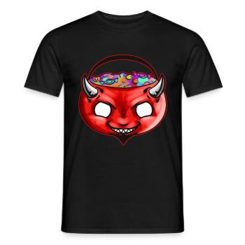 Sweets Bucket Scary Devil Sweets Collecting On - T-shirt homme - noir - Devant - AI Model Male 178 light (178cm)