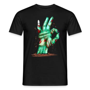 Main de zombie hors de la tombe montrant un excellent signe - T-shirt homme - noir - Devant - AI Model Male 178 light (178cm)