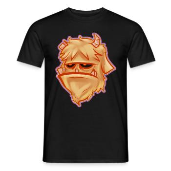 Monstre brun grincheux avec cornes Halloween - T-shirt homme - noir - Devant - AI Model Male 178 light (178cm)