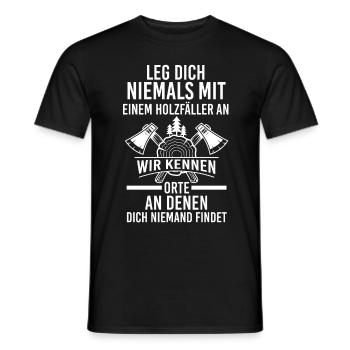 Waldarbeiter Förster Waldarbeit Holzfäller - Männer T-Shirt - Schwarz - Vorne - AI Model Male 178 light (178cm)