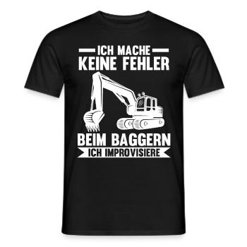 Baggerfahrer Maschinenführer Tiefbauer Bagger - Männer T-Shirt - Schwarz - Vorne - AI Model Male 178 light (178cm)