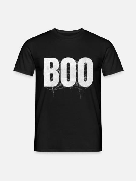 Letters Write The Word Boo With Spider Web On - Männer T-Shirt - Schwarz