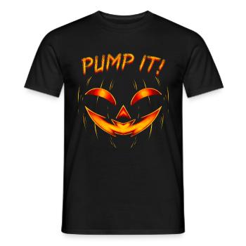 Scary Pumpkin Face Pump It On Halloween - Männer T-Shirt - Schwarz - Vorne - AI Model Male 178 light (178cm)