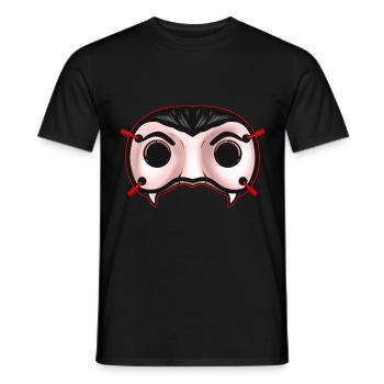 Costume de masque de vampire pour Halloween - T-shirt homme - noir - Devant - AI Model Male 178 light (178cm)