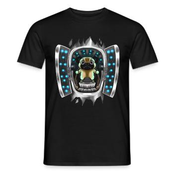 Pug Inside Costume Pug Takes Over Control - Men's T-Shirt - black - Front - AI Model Male 178 light (178cm)