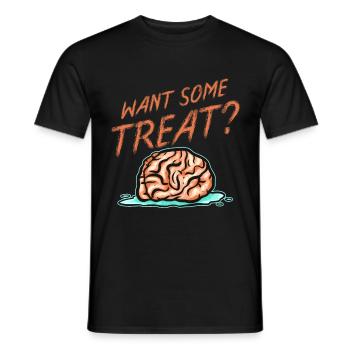 Zombie Brain veut un peu de friandise Halloween - T-shirt homme - noir - Devant - AI Model Male 178 light (178cm)