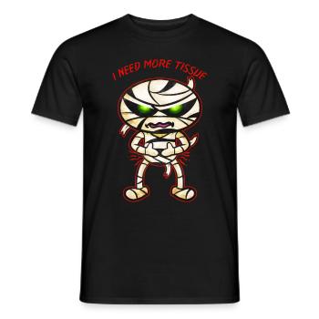 J’ai besoin de plus de tissu mignon Kawaii Chibi momie - T-shirt homme - noir - Devant - AI Model Male 178 light (178cm)