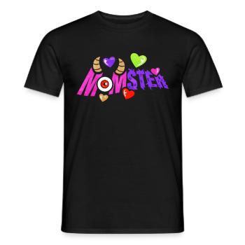 Momster One Eyed with Horns Moms Motif For - Men's T-Shirt - black - Front - AI Model Male 178 light (178cm)