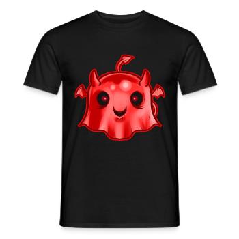 Cute Kawaii Chibi Red Ghost With Horns Tiny Wings - Men's T-Shirt - black - Front - AI Model Male 178 light (178cm)