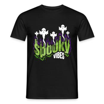Spooky Vibes Ghosts And Spirits Flying Up - Männer T-Shirt - Schwarz - Vorne - AI Model Male 178 light (178cm)