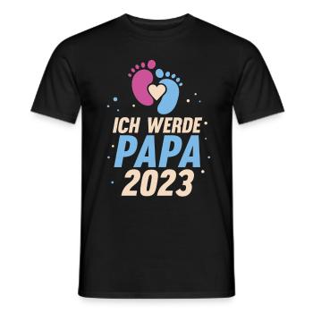 Vater 2023 Schwanger Werdender Papa - Männer T-Shirt - Schwarz - Vorne - AI Model Male 178 light (178cm)