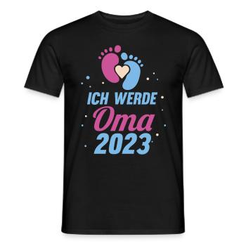 Großmutter 2023 Schwanger Werdende Oma - Männer T-Shirt - Schwarz - Vorne - AI Model Male 178 light (178cm)