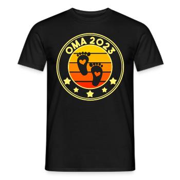 Großmutter 2023 Schwanger Werdende Oma - Männer T-Shirt - Schwarz - Vorne - AI Model Male 178 light (178cm)