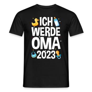 Großmutter 2023 Schwanger Werdende Oma - Männer T-Shirt - Schwarz - Vorne - AI Model Male 178 light (178cm)