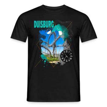 Duisburg Deutschland Stadt Skyline Vintage Retro - Männer T-Shirt - Schwarz - Vorne - AI Model Male 178 light (178cm)