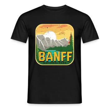 Parc national du Canada Alberta Banff Camping Mountain - T-shirt homme - noir - Devant - AI Model Male 178 light (178cm)