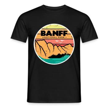Canada Parc national des Monts-Montagnes de l’Alberta Banff Campin - T-shirt homme - noir - Devant - AI Model Male 178 light (178cm)