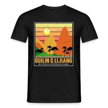 Parc national Guangxi Chine Guilin Lijiang River C - T-shirt homme - noir - Devant - AI Model Male 178 light (178cm)