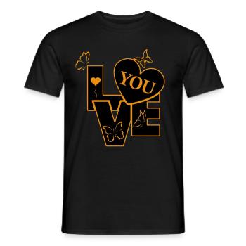 Love You - Liebe dich - Männer T-Shirt - Schwarz - Vorne - AI Model Male 178 light (178cm)
