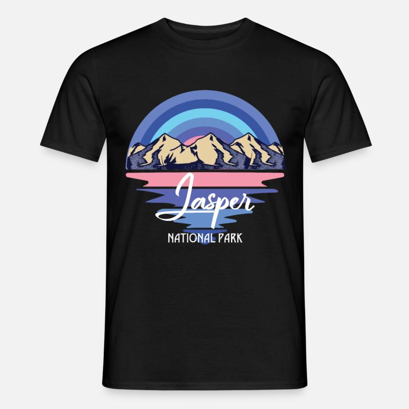 Jasper Canada National Park Icefields Waterfall - Men’s T-shirt - black
