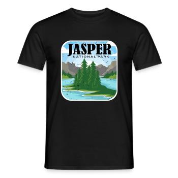 Parc national de l’Alberta, Jasper Canada, Souvenir Campi - T-shirt homme - noir - Devant - AI Model Male 178 light (178cm)