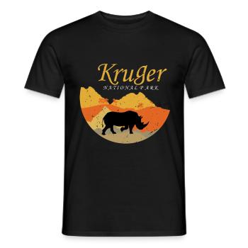 Rhino Africa Parc National Kruger Safari Big Five S - T-shirt homme - noir - Devant - AI Model Male 178 light (178cm)