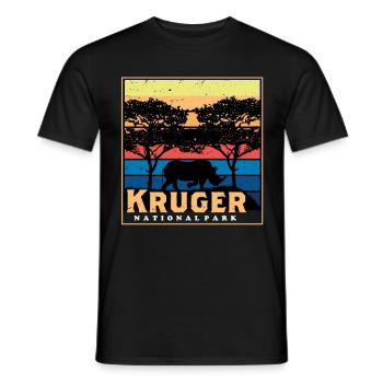 Parc national Kruger Safari Rhino Africa Big Five S - T-shirt homme - noir - Devant - AI Model Male 178 light (178cm)