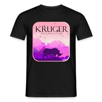 Rhinocéros Parc national Kruger Safari Afrique Big Five - T-shirt homme - noir - Devant - AI Model Male 178 light (178cm)