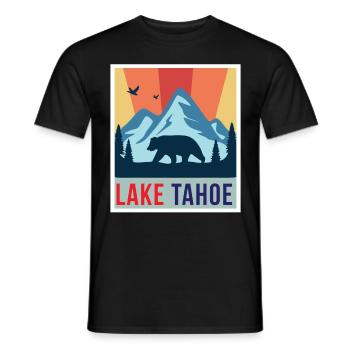 Lake Tahoe Grizzlybär California Ski Mountains Cam - Männer T-Shirt - Schwarz - Vorne - AI Model Male 178 light (178cm)
