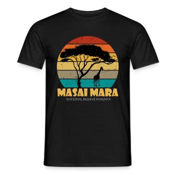 Serengeti Masai Mara Nationalreservat Kenia Safari - Männer T-Shirt - Schwarz - Vorne - AI Model Male 178 light (178cm)