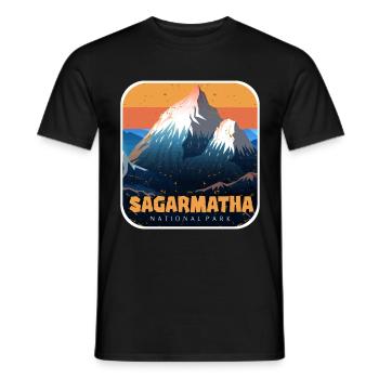 Parc national des montagnes Sagarmatha Everest Népal T - T-shirt homme - noir - Devant - AI Model Male 178 light (178cm)